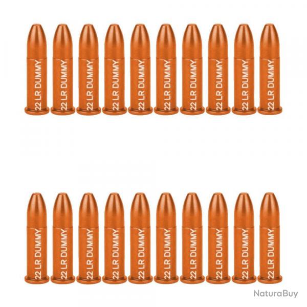 20 douilles "Dummy rounds" cal. 22 LR en aluminium - A-Zoom