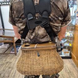 Panier peche rotin avec sangle sac a dos tres leger