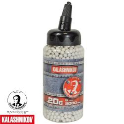 Billes Airsoft 0,20g Blanches Kalashnikov - 2000 Billes