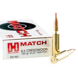 Cartouches HORNADY ELD MATCH - Cal: 6,5 CREEDMOOR - 120grs - boite de 20