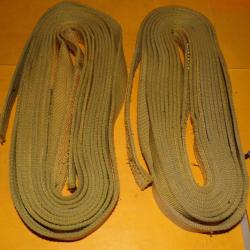 SANGLE DE PARACHUTE DE COULEUR JAUNE EN LOT DE 2 , LONGUEUR 5 METRES LARGEUR 2,5 CM ,BON  ETAT VOIR