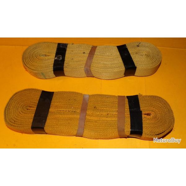 SANGLE DE PARACHUTE DE COULEUR JAUNE EN LOT DE 2 , LONGUEUR 5 METRES LARGEUR 2,5 CM ,BON  ETAT VOIR