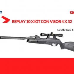 Vente flash ! Carabine à plomb Gamo Replay 10 Maxxim IGT Cal. 4,5 mm + Lunette Gamo 4 x 32 WR