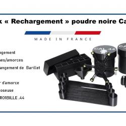 Lot de 2 - Pack rangement cal. 44 boîte pour barillet, cartouches, 4 cuillères doseuses poudre noire
