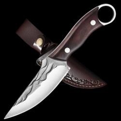 KARAMBIT 21.5CM LAME SCULPTEE ETUI CUIR