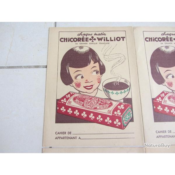 4 Protge cahiers publicitaires Chicore Williot 1950