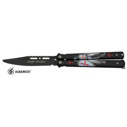 Couteau papillon  templier black intense  lame de  10.00 cm