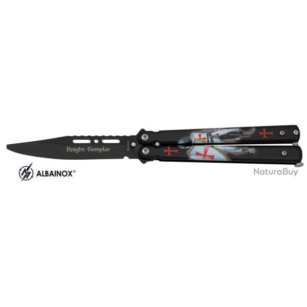 Couteau papillon  templier black intense  lame de  10.00 cm