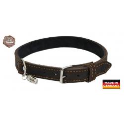 Collier AKAH pour chien en cuir huilé brun foncé 55 cm