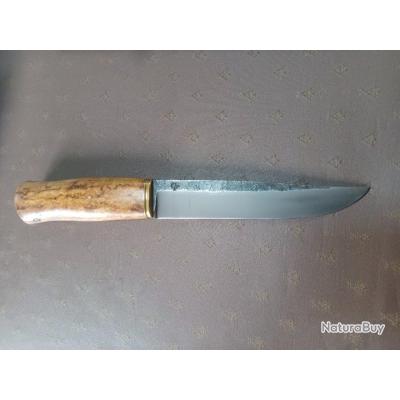 Couteau utilitaire Picus en Loupe de Peuplier + étui - L'âme De Rasoir