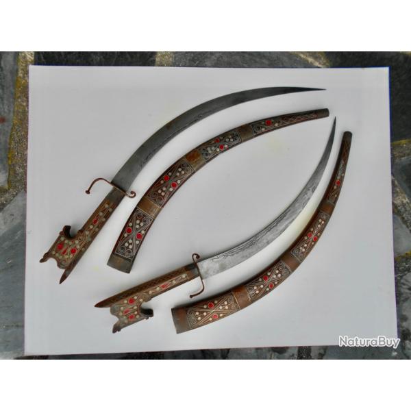 Paire de Sabres Flissa Kabyle dbut XXe