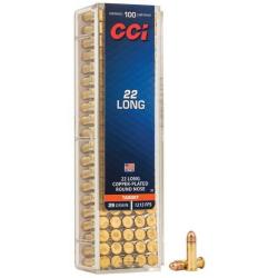 CCI 100 balles Calibre 22LR 22 Long 29 Grains pointe arrondie plomb