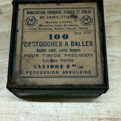 rare 1 boite de 100 cartouches a balles calibre 6 mm extra longues pour le tir de précision