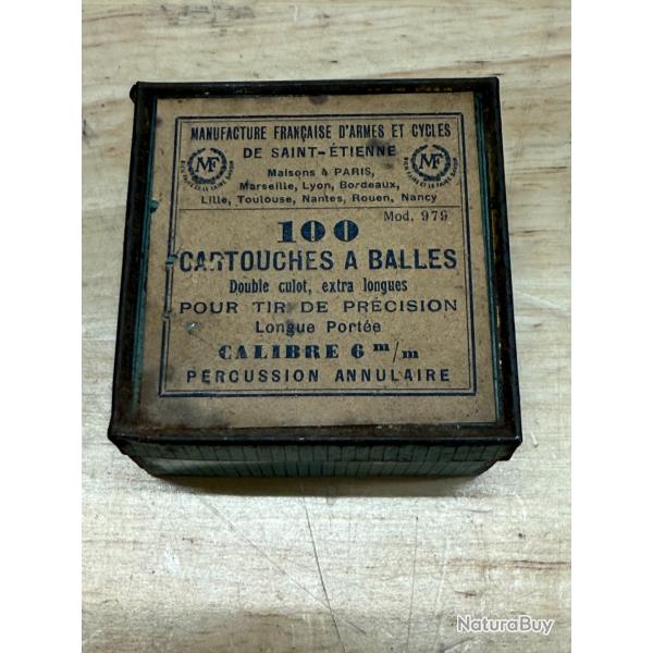 rare 1 boite de 100 cartouches a balles calibre 6 mm extra longues pour le tir de prcision