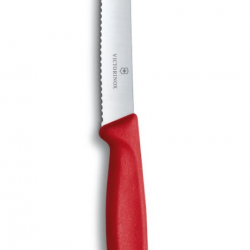 Victorinox 6.7831 couteau à tomates SwissClassic, rond, denté, rouge