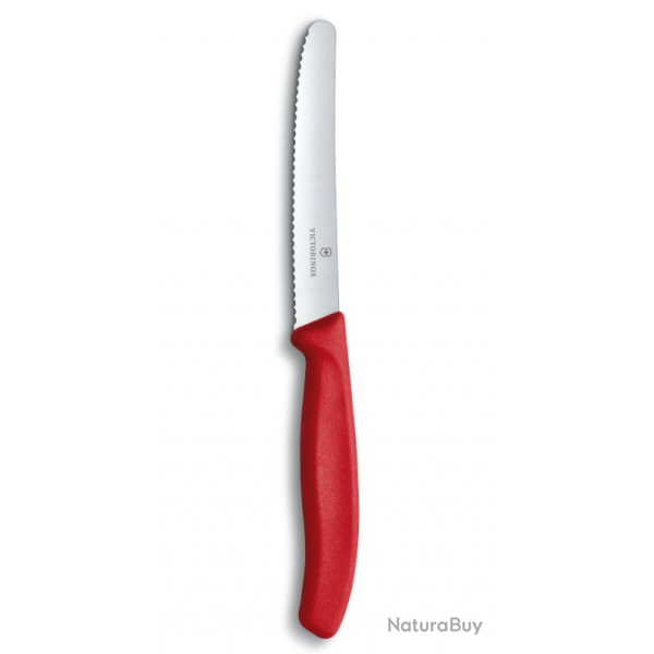 Victorinox 6.7831 couteau  tomates SwissClassic, rond, dent, rouge