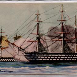 CPA - Marine de Guerre  "Le Vaisseaux Combat a l'embossage " -N&deg;1021