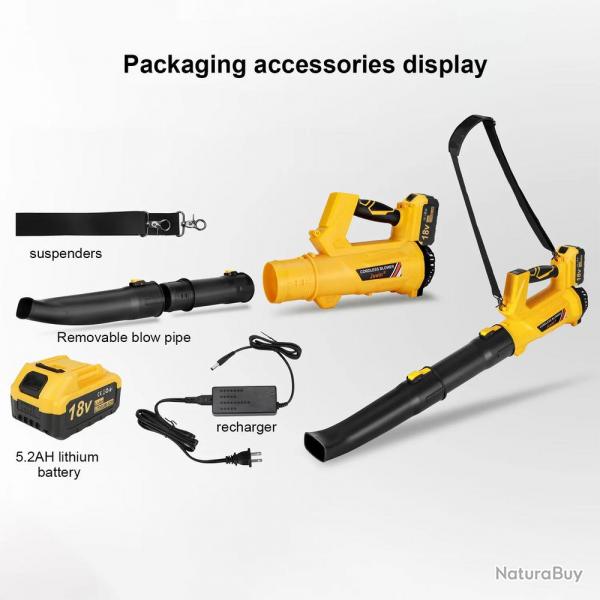 Souffleur Pro Sans Fil Batterie 6 Vitesses Makita 18V, Modele: 1 Batterie