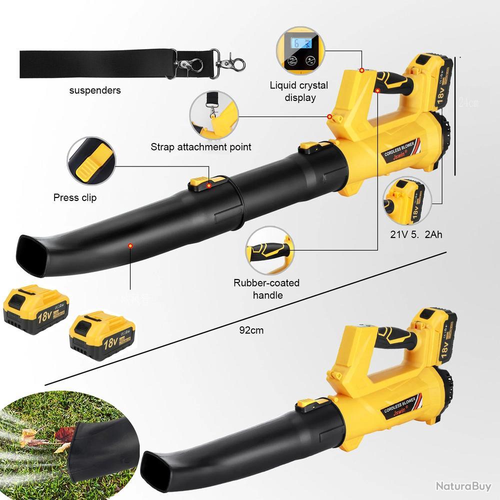 Souffleur De Feuilles Sans Fil Pour Batterie 18v, 2-en-1 Souffleurs De