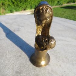 Art d'Afrique - Ancienne sculpture en bronze "Vierge a l'enfant" - TOGO (XXé)