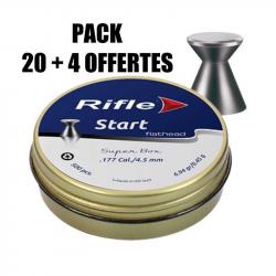 PACK 20 + 4 PLOMBS RIFLE START TETE PLATE 4.5mm x500