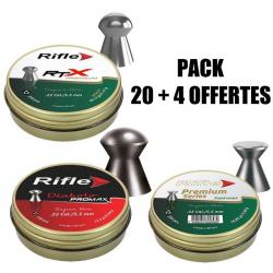 PACK 20 + 4 PLOMBS RIFLE PREMIUM 5.5mm x250