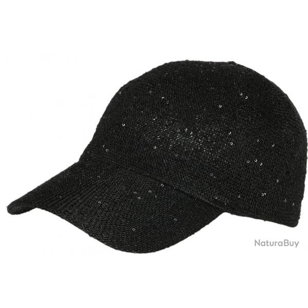 Casquette Femme Paillete avec Sequins Noire Elegante Erlia Taille unique Noir