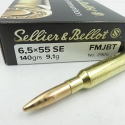 SELLIER BELLOT 6.5X55 SE FMJ 140GR X20