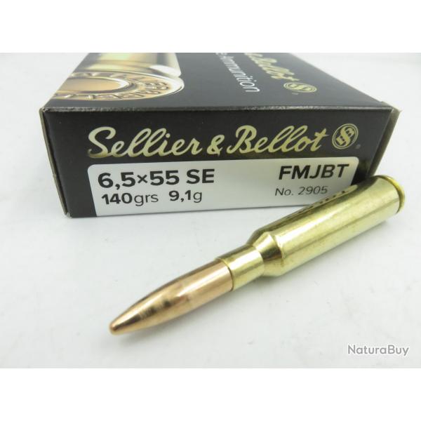 SELLIER BELLOT 6.5X55 SE FMJ 140GR X20