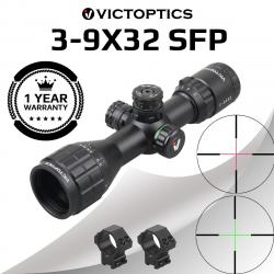 VictOptics C3 3-9x32 SFP Compacte AR15 Réticule Mil-dot Tourelles Verrouillables Eclairage R/V