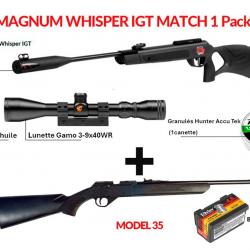 Vente flash ! PACK1 G-Magnum Whisper IGT Mach1 Cal. 4,5 mm + Lun. Gamo 3-9 x 40WR + Daisy 340 4,5 mm