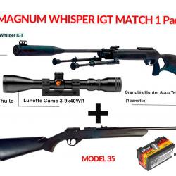 Vente flash ! PACK G-Magnum Whisper IGT Mach1 Cal. 4,5 mm + Lun. 3-9 x 40WR + Daisy mod. 340 4,5 mm