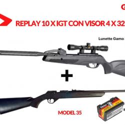 Vente flash ! Carabine Gamo Replay 10 Maxxim IGT Cal. 4,5mm + Lun. 4 x 32 WR + Daisy mod. 340 4,5mm