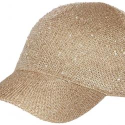 Casquette Femme Pailletée avec Sequins Champagne Elegante Erlia Taille unique Marron