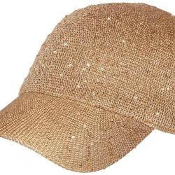 Casquette Femme Pailletée avec Sequins Marron Elegante Erlia Taille unique Marron