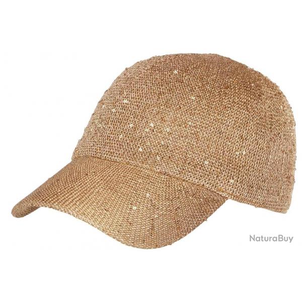 Casquette Femme Paillete avec Sequins Marron Elegante Erlia Taille unique Marron