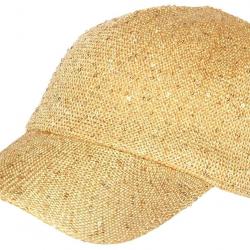 Casquette Femme Pailletée avec Sequins Doree Elegante Erlia Taille unique Jaune