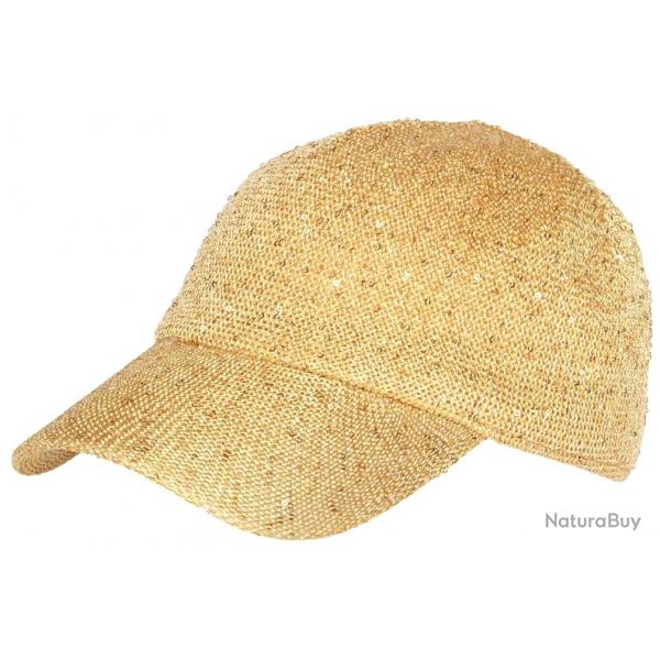 Casquette Femme Paillete avec Sequins Doree Elegante Erlia Taille unique Jaune