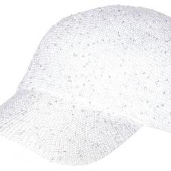 Casquette Femme Pailletée Sequins Blanche Elegante Erlia Taille unique Blanc