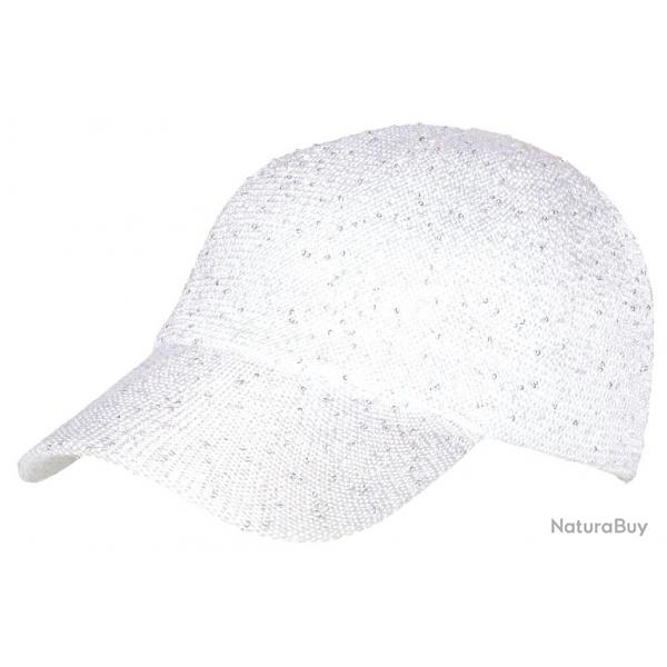 Casquette Femme Paillete Sequins Blanche Elegante Erlia Taille unique Blanc
