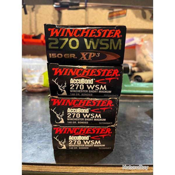 Lot de 80 Cartouches Winchester Calibre 270WSM