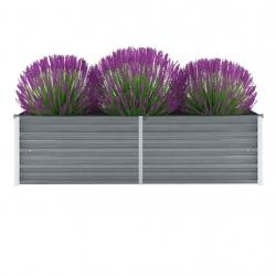 Lit surélevé de jardin Acier galvanisé 160x40x45 cm Gris alsavelo