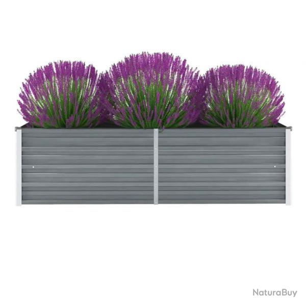 Lit surlev de jardin Acier galvanis 160x40x45 cm Gris alsavelo