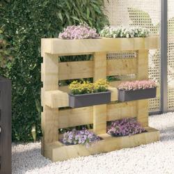 Boîtes à fleurs pour palettes euro 12 pcs Gris 36x13,5x9,5cm PP alsavelo