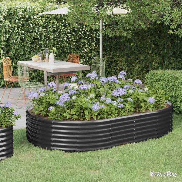 Lit surlev de jardin Acier enduit de poudre Anthracite alsavelo