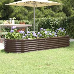 Lit surélevé de jardin Acier enduit de poudre marron alsavelo