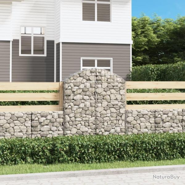 Panier de gabions arqu 100x30x120/140 cm Fer galvanis alsavelo