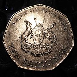 OUGANDA  piece de TEN SCHILLINGS 1987 diametre 26 mm