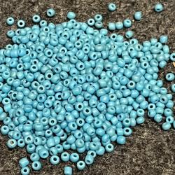 Perles indianistes 2,5mm, environ 500g type rocaille ancien stock Salvadori bleu ciel