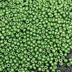 Perles indianistes 2,5mm, environ 500g type rocaille ancien stock Salvadori vert